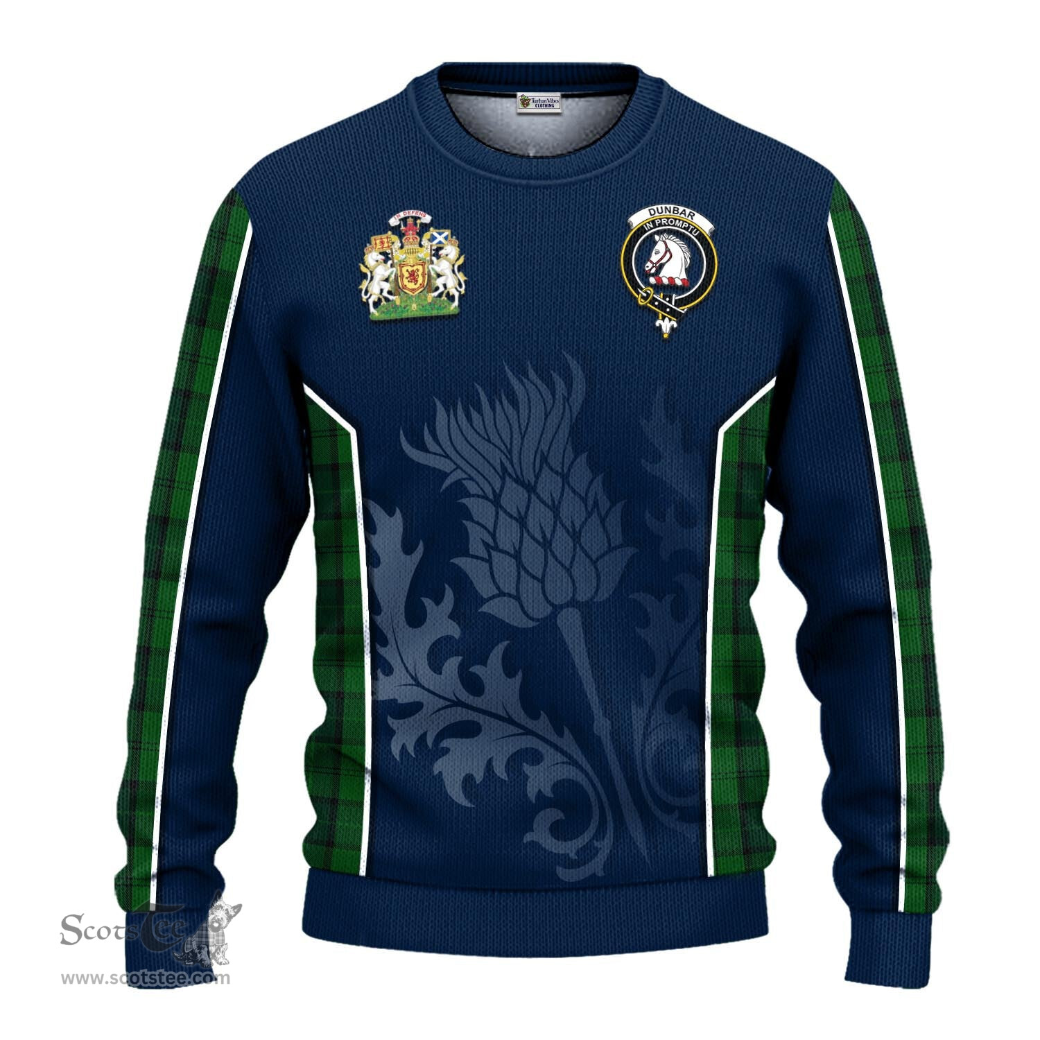 ScotsTee Shop Scottish Dunbar Hunting Clan Scottish Crest and Scottish Thistle Sport Tartan Sweatshirt