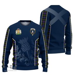 ScotsTee Shop Scottish Fleming Clan Scottish Crest and Scottish Thistle Sport Tartan Sweatshirt