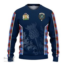 ScotsTee Shop Scottish Crichton Clan Scottish Crest and Scottish Thistle Sport Tartan Sweatshirt