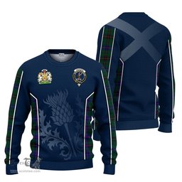 ScotsTee Shop Scottish Davidson Modern Clan Scottish Crest and Scottish Thistle Sport Tartan Sweatshirt