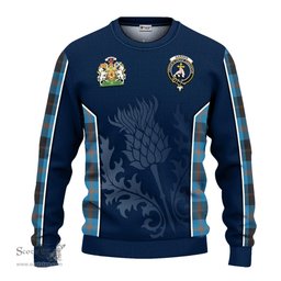 ScotsTee Shop Scottish Garden Clan Scottish Crest and Scottish Thistle Sport Tartan Sweatshirt