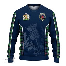 ScotsTee Shop Scottish Farquharson Ancient Clan Scottish Crest and Scottish Thistle Sport Tartan Sweatshirt