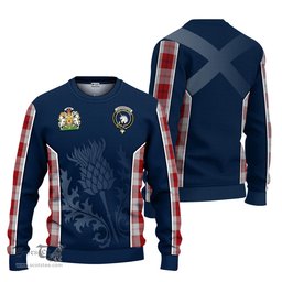 ScotsTee Shop Scottish Cunningham Dress Clan Scottish Crest and Scottish Thistle Sport Tartan Sweatshirt