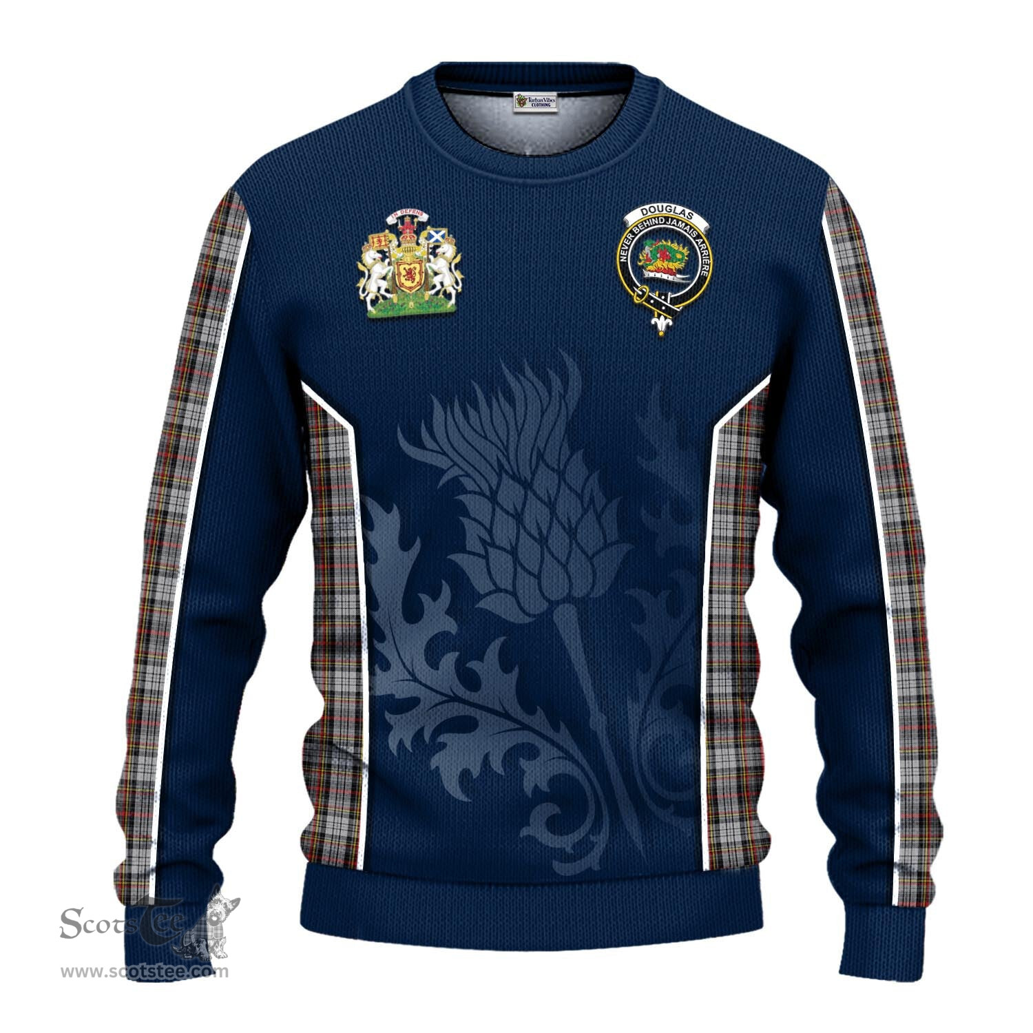 ScotsTee Shop Scottish Douglas Ancient Dress Clan Scottish Crest and Scottish Thistle Sport Tartan Sweatshirt