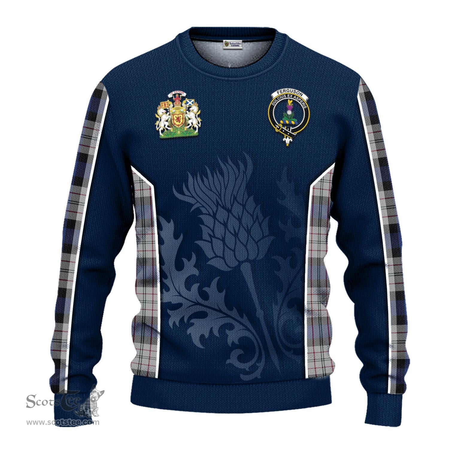 ScotsTee Shop Scottish Ferguson Dress Clan Scottish Crest and Scottish Thistle Sport Tartan Sweatshirt