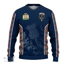 ScotsTee Shop Scottish Fraser Hunting Modern Clan Scottish Crest and Scottish Thistle Sport Tartan Sweatshirt