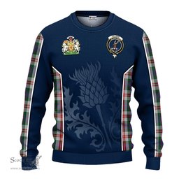 ScotsTee Shop Scottish Fraser Red Dress Clan Scottish Crest and Scottish Thistle Sport Tartan Sweatshirt