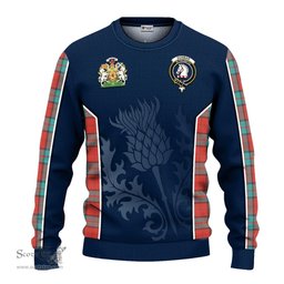 ScotsTee Shop Scottish Dunbar Ancient Clan Scottish Crest and Scottish Thistle Sport Tartan Sweatshirt