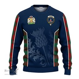 ScotsTee Shop Scottish Erskine Clan Scottish Crest and Scottish Thistle Sport Tartan Sweatshirt