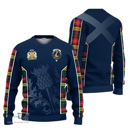 ScotsTee Shop Scottish Dewar Clan Scottish Crest and Scottish Thistle Sport Tartan Sweatshirt