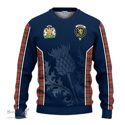ScotsTee Shop Scottish Cumming Hunting Weathered Clan Scottish Crest and Scottish Thistle Sport Tartan Sweatshirt