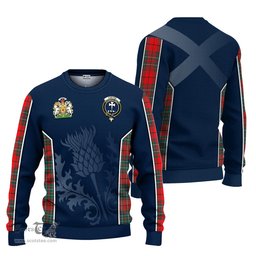ScotsTee Shop Scottish Cheyne Clan Scottish Crest and Scottish Thistle Sport Tartan Sweatshirt