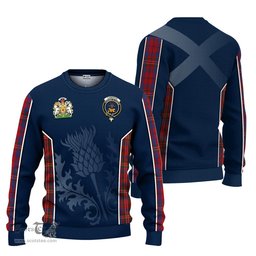 ScotsTee Shop Scottish Cameron of Locheil Clan Scottish Crest and Scottish Thistle Sport Tartan Sweatshirt