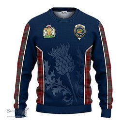 ScotsTee Shop Scottish Douglas Ancient Red Clan Scottish Crest and Scottish Thistle Sport Tartan Sweatshirt
