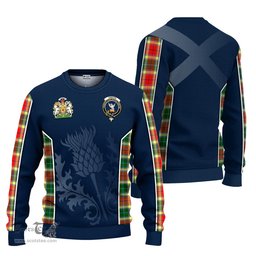 ScotsTee Shop Scottish Gibsone (Gibson-Gibbs) Clan Scottish Crest and Scottish Thistle Sport Tartan Sweatshirt