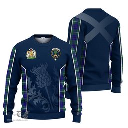 ScotsTee Shop Scottish Hamilton Hunting Modern Clan Scottish Crest and Scottish Thistle Sport Tartan Sweatshirt