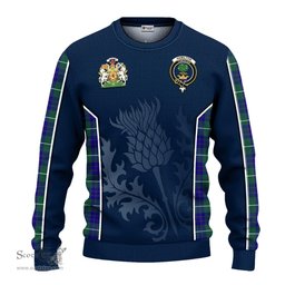 ScotsTee Shop Scottish Hamilton Hunting Modern Clan Scottish Crest and Scottish Thistle Sport Tartan Sweatshirt