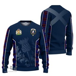 ScotsTee Shop Scottish Home Modern Clan Scottish Crest and Scottish Thistle Sport Tartan Sweatshirt