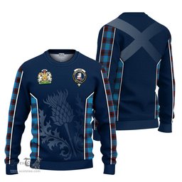 ScotsTee Shop Scottish Home Ancient Clan Scottish Crest and Scottish Thistle Sport Tartan Sweatshirt