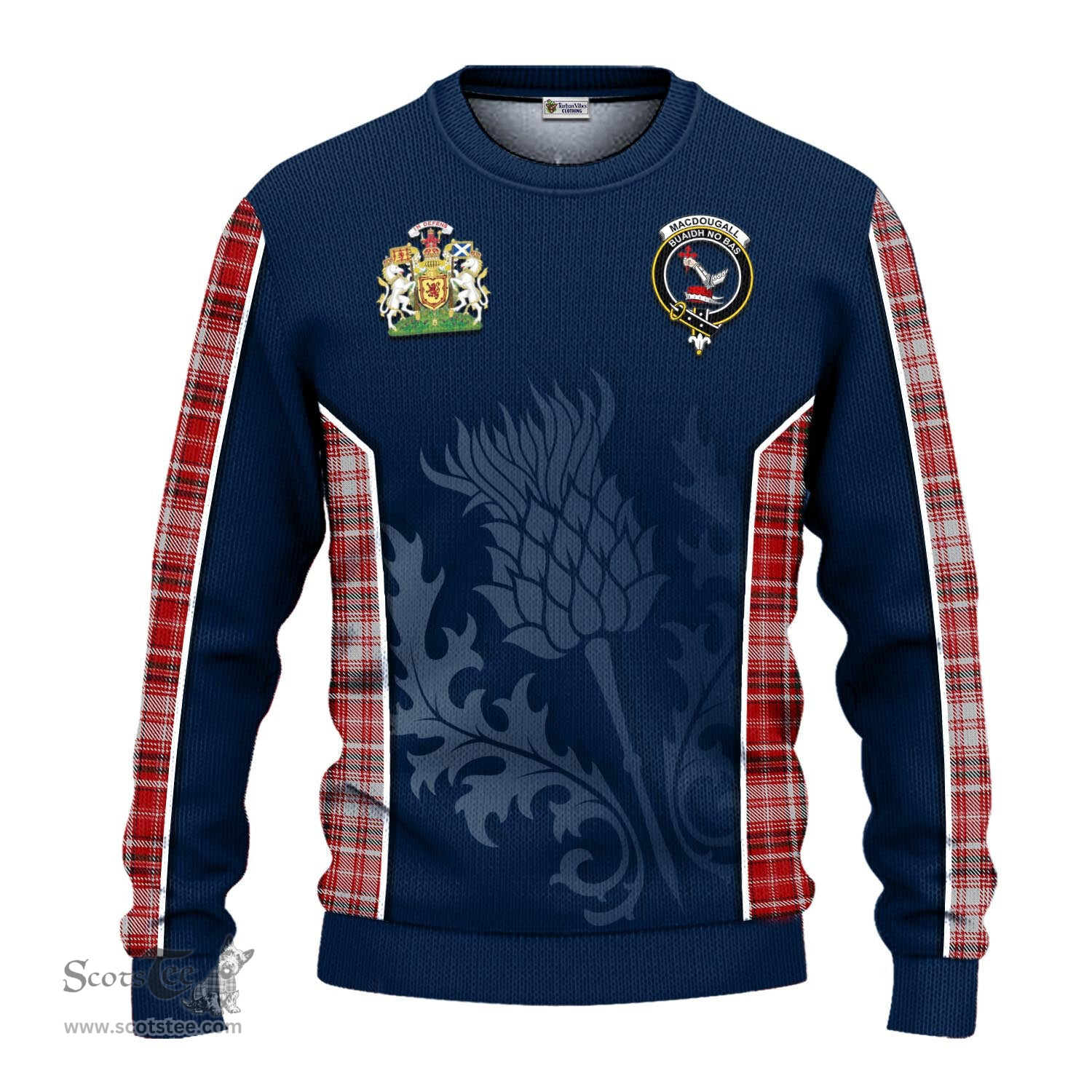 ScotsTee Shop Scottish MacDougall Dress Clan Scottish Crest and Scottish Thistle Sport Tartan Sweatshirt