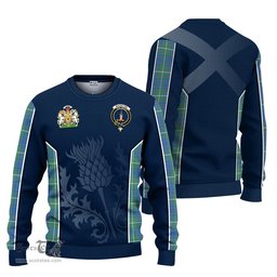 ScotsTee Shop Scottish MacIntyre Hunting Ancient Clan Scottish Crest and Scottish Thistle Sport Tartan Sweatshirt