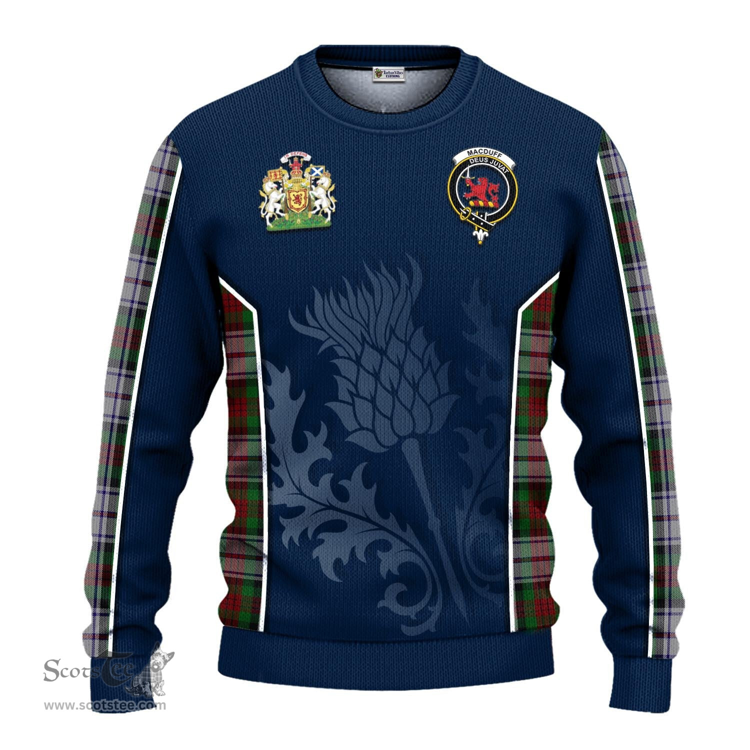 ScotsTee Shop Scottish MacDuff Dress Clan Scottish Crest and Scottish Thistle Sport Tartan Sweatshirt