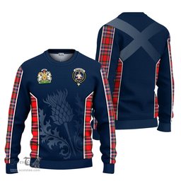 ScotsTee Shop Scottish MacFarlane Modern Clan Scottish Crest and Scottish Thistle Sport Tartan Sweatshirt
