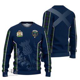 ScotsTee Shop Scottish MacEwan Clan Scottish Crest and Scottish Thistle Sport Tartan Sweatshirt