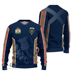 ScotsTee Shop Scottish Grant Ancient Clan Scottish Crest and Scottish Thistle Sport Tartan Sweatshirt