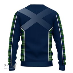ScotsTee Shop Scottish Haliburton Clan Scottish Crest and Scottish Thistle Sport Tartan Sweatshirt