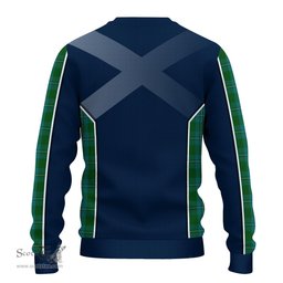 ScotsTee Shop Scottish Irvine of Bonshaw Clan Scottish Crest and Scottish Thistle Sport Tartan Sweatshirt