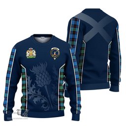 ScotsTee Shop Scottish Guthrie Ancient Clan Scottish Crest and Scottish Thistle Sport Tartan Sweatshirt