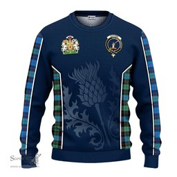 ScotsTee Shop Scottish Guthrie Ancient Clan Scottish Crest and Scottish Thistle Sport Tartan Sweatshirt