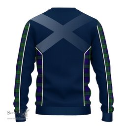 ScotsTee Shop Scottish MacKinlay Modern Clan Scottish Crest and Scottish Thistle Sport Tartan Sweatshirt
