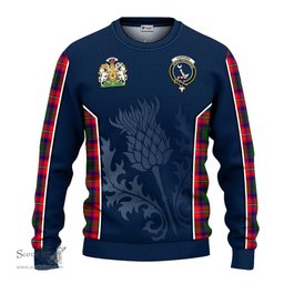 ScotsTee Shop Scottish Hopkirk Clan Scottish Crest and Scottish Thistle Sport Tartan Sweatshirt