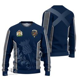 ScotsTee Shop Scottish Gladstone Clan Scottish Crest and Scottish Thistle Sport Tartan Sweatshirt