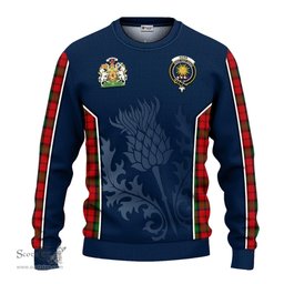 ScotsTee Shop Scottish Kerr Clan Scottish Crest and Scottish Thistle Sport Tartan Sweatshirt