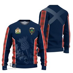 ScotsTee Shop Scottish Grant Weathered Clan Scottish Crest and Scottish Thistle Sport Tartan Sweatshirt
