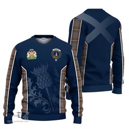 ScotsTee Shop Scottish MacIntyre Hunting Weathered Clan Scottish Crest and Scottish Thistle Sport Tartan Sweatshirt