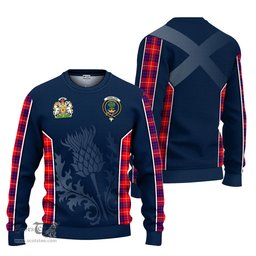 ScotsTee Shop Scottish Hamilton Modern Clan Scottish Crest and Scottish Thistle Sport Tartan Sweatshirt
