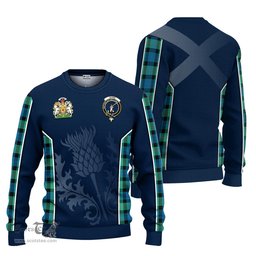ScotsTee Shop Scottish Gunn Ancient Clan Scottish Crest and Scottish Thistle Sport Tartan Sweatshirt