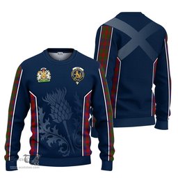 ScotsTee Shop Scottish Gow Clan Scottish Crest and Scottish Thistle Sport Tartan Sweatshirt
