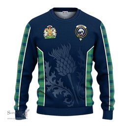 ScotsTee Shop Scottish Kennedy Ancient Clan Scottish Crest and Scottish Thistle Sport Tartan Sweatshirt