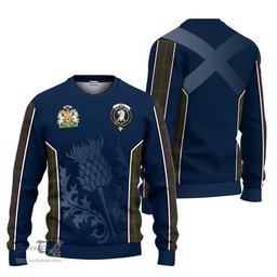 ScotsTee Shop Scottish Hall Clan Scottish Crest and Scottish Thistle Sport Tartan Sweatshirt