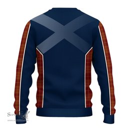 ScotsTee Shop Scottish Hamilton Red Clan Scottish Crest and Scottish Thistle Sport Tartan Sweatshirt