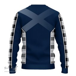 ScotsTee Shop Scottish MacFarlane Black White Clan Scottish Crest and Scottish Thistle Sport Tartan Sweatshirt
