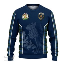 ScotsTee Shop Scottish MacKenzie Clan Scottish Crest and Scottish Thistle Sport Tartan Sweatshirt