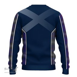ScotsTee Shop Scottish Kinnaird Clan Scottish Crest and Scottish Thistle Sport Tartan Sweatshirt