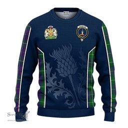 ScotsTee Shop Scottish MacIntyre Inglis Clan Scottish Crest and Scottish Thistle Sport Tartan Sweatshirt