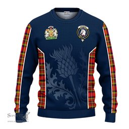 ScotsTee Shop Scottish Hepburn Modern Clan Scottish Crest and Scottish Thistle Sport Tartan Sweatshirt